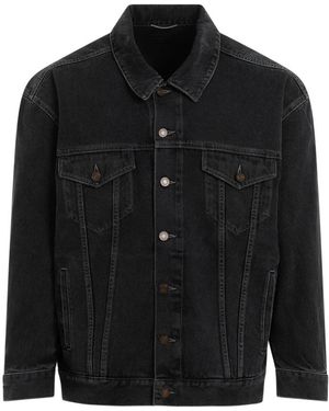 Saint Laurent Egg Shaped Denim Jacket For Ss24 - Black