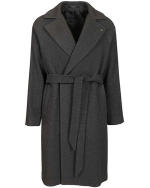 Tagliatore Belted Coats - Black