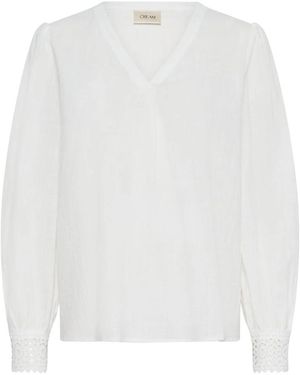 Cream Blouses - White