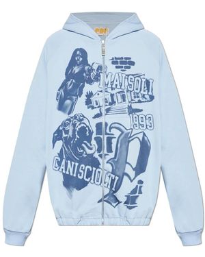 PDF Hoodies & Sweatvesten ,Blauw ,Katoen Graphic-Print Hoodie
