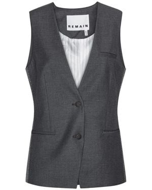 REMAIN Birger Christensen Waistcoats - Blue