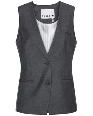 REMAIN Birger Christensen Vests - Blue