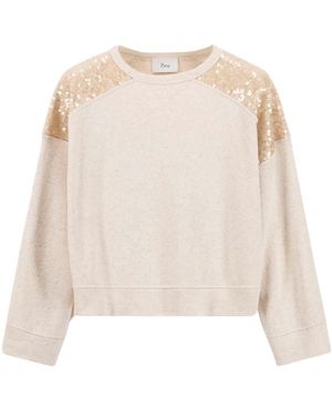 8pm Truien & Vesten ,Katoen Cropped Sweatshirt - Naturel