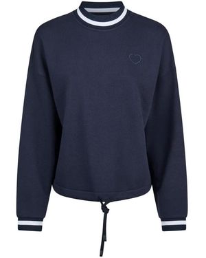 MARC AUREL Hoodies & Sweatvesten ,Blauw ,Katoen Sportief Sweatshirt Met Strikdetail