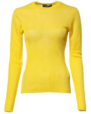 Dolce & Gabbana Round-Neck Knitwear - Yellow