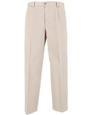 BRIGLIA Straight Trousers - Natural