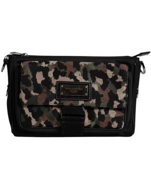 Dolce & Gabbana Leopard Jacquard Crossbody Bag - Schwarz