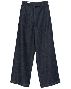 Dries Van Noten Wijde Jeans Met Plooi - Blauw