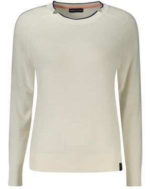North Sails Truien & Vesten ,Wit ,Katoen Viscose-Katoen Trui Met Ronde Hals - Naturel