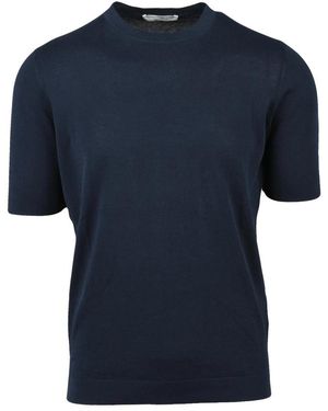 FILIPPO DE LAURENTIIS Tops ,Blauw ,Katoen Maglioncino Girocollo