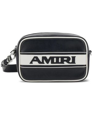 Amiri Striped Logo Shoulder Bag - Black