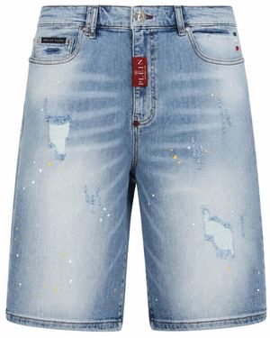 Philipp Plein Denim Shorts - Azul
