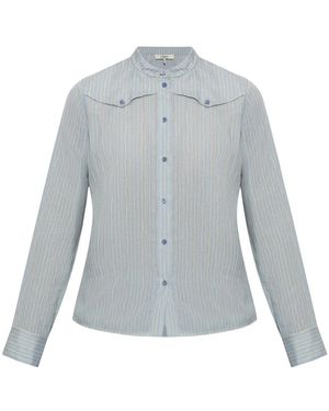 Chloé Gestreiftes Seidenhemd - Blau