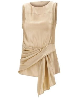 Loulou de Saison Fonda Draped Top - Naturel