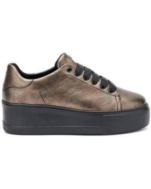 Frau Schoenen ,Bruin ,Leer Platform Leren Sneakers