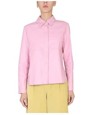 Alysi Pointed Collar Front Clos - Roze