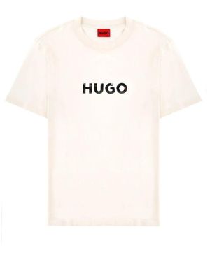 HUGO Dumeo T-Shirt Met Schildpadlogo - Wit