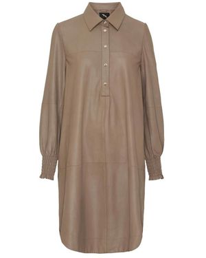 Btfcph A-Shape Kleid Mit Smok-Einsatz - Braun