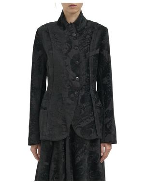 Marc Le Bihan Brocade Viscose Blazer - Zwart