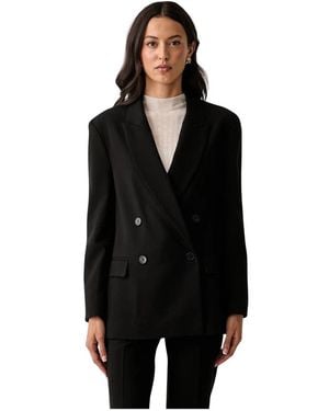 Twinset Jassen ,Zwart ,Polyester Double-Breasted Blazer