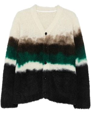 Sacai V-Ausschnitt Cardigan - Grün