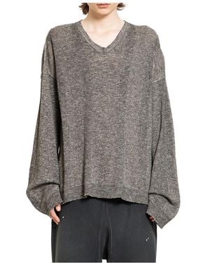 Maison Margiela V-Neck Knitwear - Grey