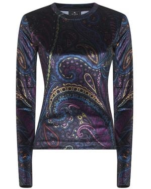 Etro Long Sleeve Tops - Blue