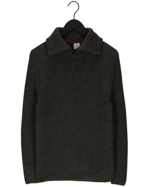 Cast Iron Truien &Amp; Vesten Half Zip Collar Cotton Boucle Mouline - Zwart
