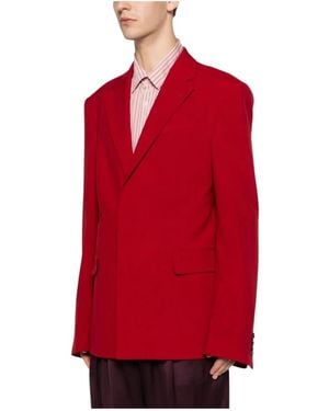 Dries Van Noten Jassen ,Rood ,Leer M.W. Jacket