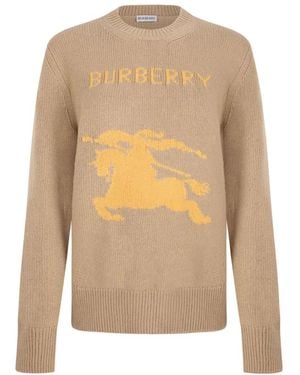 Burberry Round-Neck Knitwear - Natural