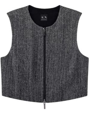 ARMANI EXCHANGE Jassen ,Grijs ,Wol Slim Textured Zip Vest