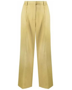 Dries Van Noten Broeken ,Katoen Wijde Broek - Geel