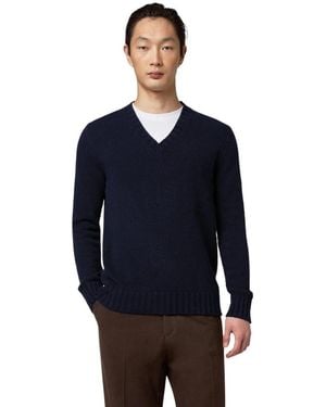 Alpha Studio V-Ausschnitt Pullover - Blau
