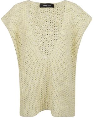 Fabiana Filippi V-Neck Knitwear - Natural