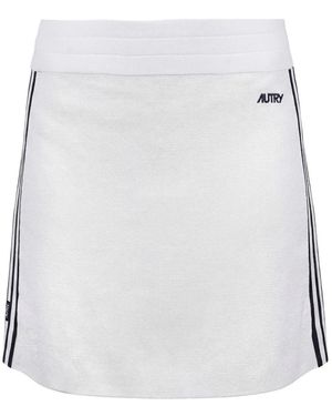Autry Fitness ,Wit ,Nylon Gebreide Tennis Mini Rok