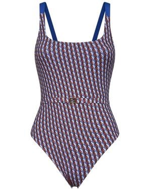 Fendi Badmode ,Blauw ,Ff Lycra Badpak Uit Één Stuk