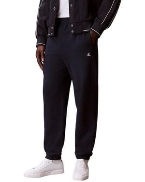 Calvin Klein Broeken ,Blauw ,Katoen Relaxed Katoenen Terry Joggers - Zwart