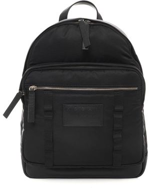 Hogan Stijlvolle Bimateriaal Rugzak Met Leren Details - Zwart