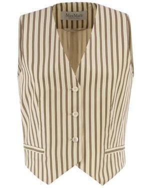 Max Mara Fauno Gestreepte Gilet - Naturel