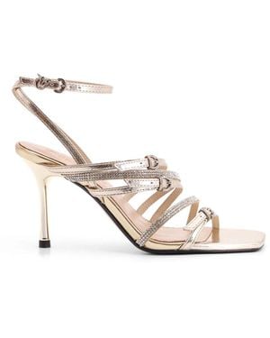 Pinko Rhinestone strap lisa sandali in pelle - Bianco
