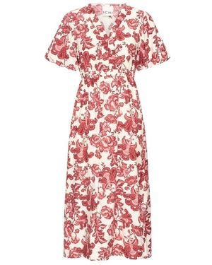 Ichi Midi Dresses - Rojo
