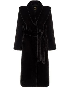 CESARE GASPARI Matrix Riemen Faux Fur Jas - Zwart