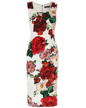 Dolce & Gabbana Elegantes Schwarzes Kleid Für Frauen - Rot