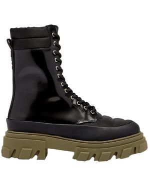 Ganni Lace-Up Boots - Black