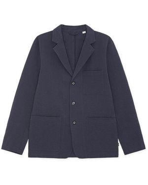 Les Deux Seersucker Blazer - Blauw