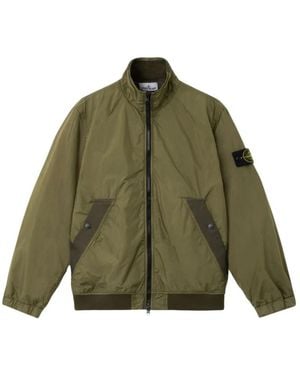 Stone Island Wool And Nylon Bomber Jacket - Green