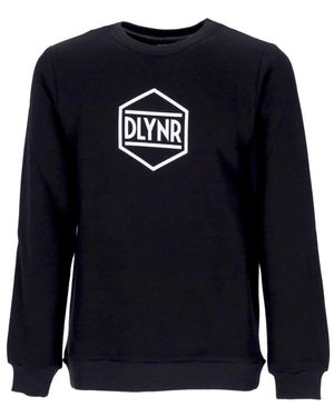 DOLLY NOIRE Hoodies & Sweatvesten ,Zwart ,Katoen Zwart Logo Crewneck Sweatshirt Lange Mouw - Blauw