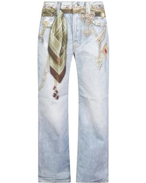 Acne Studios Jeans ,Blauw ,Katoen Trompe-L'Œil Jewellery Jeans