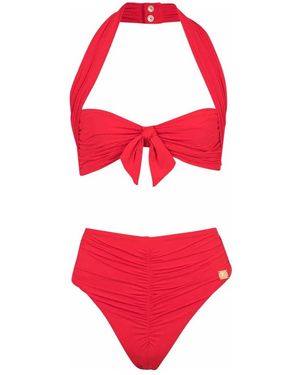 Balmain Badmode ,Rood ,Tweed Effen Tweedelig Badpak