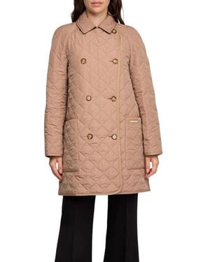Burberry Jassen ,Leer Tything Gewatteerde Jas - Naturel